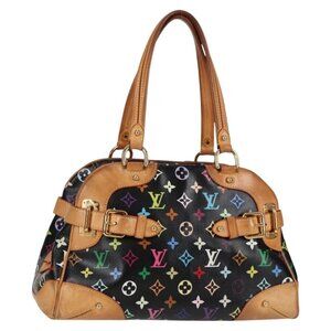 LOUIS VUITTON Monogram Multicolor Claudia Hand Bag Black